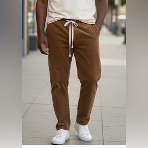 No Boundaries dark mustard tone velvet corduroy, waist drawstring, L(W36L33)